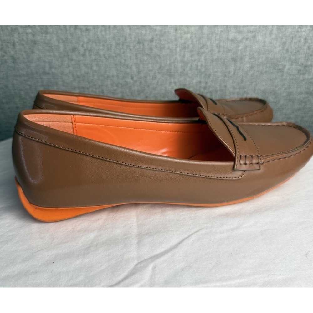 Chaps Cerra Loafers Driving Moccasins Slip On Shoes Tan Brown Orange Preppy 10 B - Picture 2 of 7